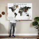 Custom World Map Wall Art – Map Foam Cork Pin Include,
