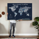 Framed Personalized World Map Custom Travel Memory Gift