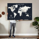 Custom World Map Wall Art Canvas Print – Personalized Push by MyGreatCanvas | Canvas Wall Art Prints | Photo Prints & Wall Decor