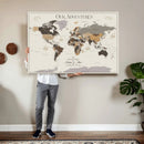 Personalized Travel Tracker Map with Pins Framed Large for by MyGreatCanvas | Canvas Wall Art Prints | Photo Prints & Wall Decor