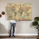 Personalized World Map Canvas – Custom Framed Push Pin