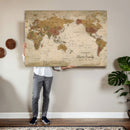 Personalized World Map Canvas Print – Framed Push Pin Travel