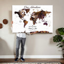 Personalized Vintage World Map Canvas – Custom Framed Push