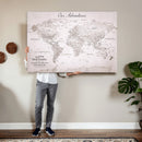 Personalized Vintage World Map Canvas Print – Custom Push