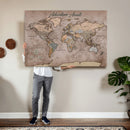 Custom Push Pin World Map Wall Art Canvas Print –