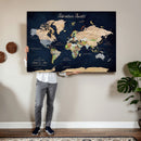 Personalized Antique World Map Canvas Print – Custom Push
