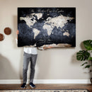 Custom Push Pin World Map Wall Canvas Print – Personalized