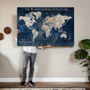 Custom Push Pin Travel Map Wall Art Canvas Print –