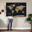 Personalized Family Travel Map Canvas – Custom Framed Push by MyGreatCanvas | Canvas Wall Art Prints | Photo Prints & Wall Decor