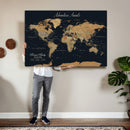 Personalized Family Travel Map Canvas – Custom Framed Push
