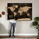 Personalized Family Adventure World Map – Custom Framed Push by MyGreatCanvas | Canvas Wall Art Prints | Photo Prints & Wall Decor