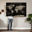 Personalized Push Pin World Map Canvas – Custom Framed
