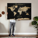 Personalized Push Pin World Map Canvas – Custom Framed