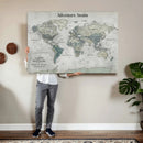 Personalized Push Pin World Map Canvas – Custom Framed