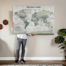 Personalized Push Pin World Map Canvas – Custom Framed