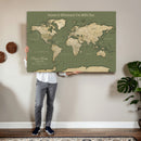Personalized Push Pin World Map Canvas – Custom Framed