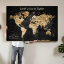 Framed Personalized Push Pin World Map – Custom Travel