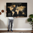 Framed Personalized Push Pin World Map – Custom Travel