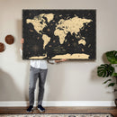 Personalized World Map Wall Art Canvas Print – Custom Push