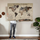 Customize Push Pin World Map Wall Art Canvas Print –