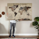 Customize Push Pin World Map Wall Art Canvas Print –