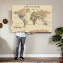 Custom Push Pin World Map Wall Art Canvas Print – Custom