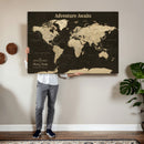 Custom Push Pin World Map Wall Art Canvas Print –