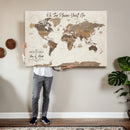 Personalized World Map Wall Art Canvas Print – Custom Push