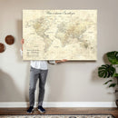 Personalized Push Pin World Map Canvas Print – Custom