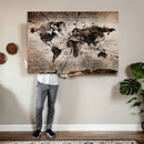 Personalized World Map Wall Art Canvas Print – Customizable