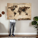 Personalized Framed World Map Wall Art Canvas Print – Custom