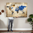 Personalized World Map Canvas Wall Art – Custom Framed Push