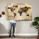 Personalized World Map Canvas Wall Art – Custom Framed Push