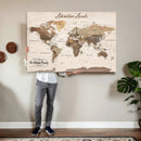 Framed Push Pin World Map Canvas Print – Custom Framed by MyGreatCanvas | Canvas Wall Art Prints | Photo Prints & Wall Decor