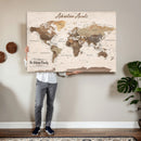 Framed Push Pin World Map Canvas Print – Custom Framed