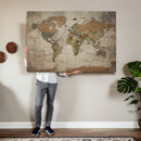 World Map Canvas Print – Framed Travel Map Wall Art for