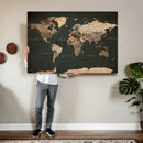 Vintage World Map Canvas Wall Art – Framed Travel Map for by MyGreatCanvas | Canvas Wall Art Prints | Photo Prints & Wall Decor