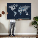 Blue Detailed World Map Wall Art Canvas Print, Modern Framed by MyGreatCanvas | Canvas Wall Art Prints | Photo Prints & Wall Decor