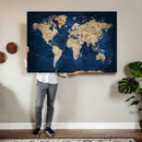 World Map Canvas Print – Framed Travel Map Wall Art for