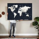 Black World Map Wall Art Canvas Print for Home Office and by MyGreatCanvas | Canvas Wall Art Prints | Photo Prints & Wall Decor