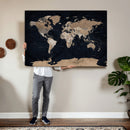 Grunge Wall Art World Map Canvas Print