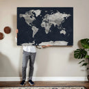 Colorful Watercolor World Map Canvas Print – Vibrant Framed