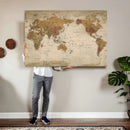 Vintage Detailed World Map Wall Art Canvas Print – Antique