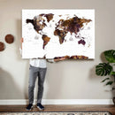 Rustic World Map Wall Art Canvas Print | Large World Map on