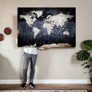 Vintage World Map Canvas Wall Art – Antique Triptych Map