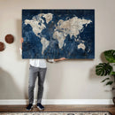 Large Blue World Map Wall Art Canvas Print for Home Office by MyGreatCanvas | Canvas Wall Art Prints | Photo Prints & Wall Decor