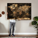 World Map Canvas Print, Modern Decorative Framed Map Artwork