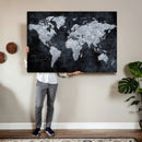 Black World Map Canvas Print – Detailed Map for Couples and by MyGreatCanvas | Canvas Wall Art Prints | Photo Prints & Wall Decor