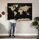 Beige World Map Canvas Wall Art Print, Minimal Black and by MyGreatCanvas | Canvas Wall Art Prints | Photo Prints & Wall Decor