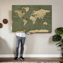 Large World Map Canvas Wall Art Print for Study Room Decor -